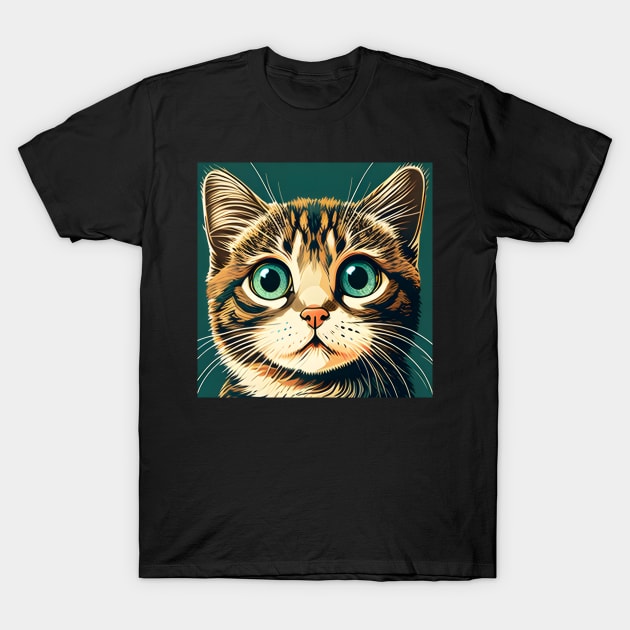 Cute Cat Face Surprise Lover - Funny Kitty T-Shirt by Wesley Mcanderson Jones